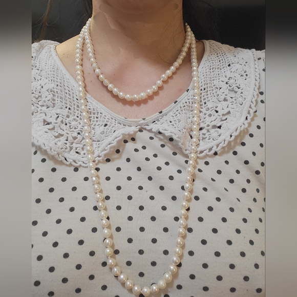 AKOYA PEARL LONG NECKLACE [7MM] - Picture 4 of 11